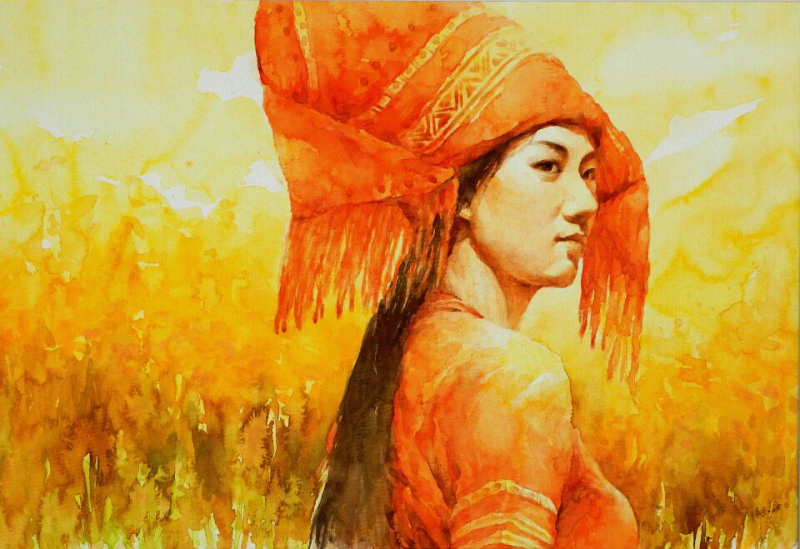 山花正烂漫（水彩画）