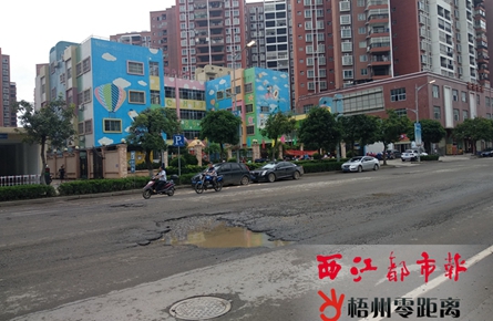 兴龙路地面坑洼影响行车安全