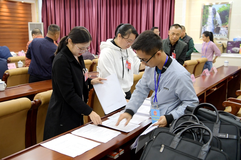 参加市十四届人大六次会议的人大代表报到