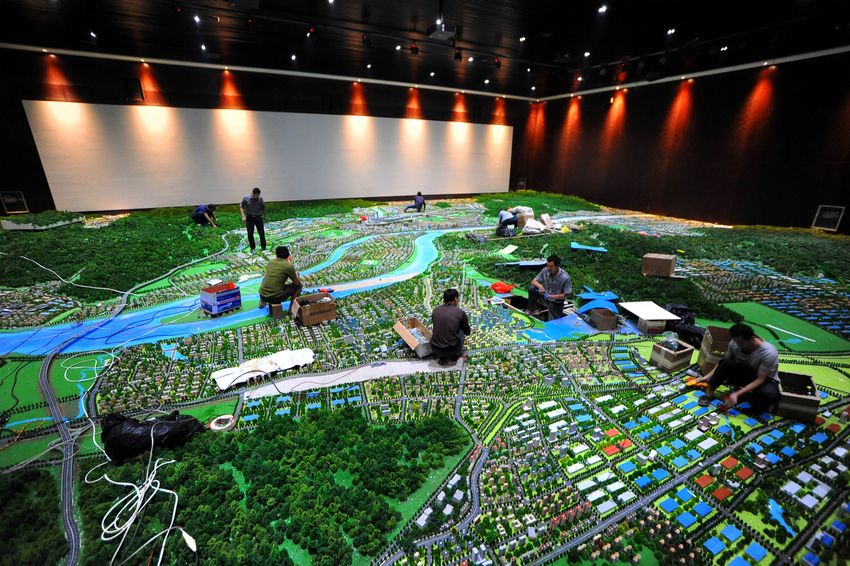 当日,记者在位于梧州市城市规划展览馆二楼的梧州市总体规划沙盘展示